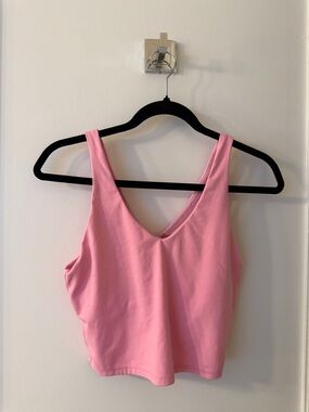 all in motion Pink V-Neck Cropped Tank
